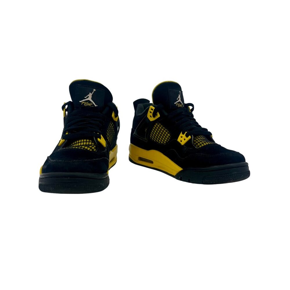 AUTHENTIC Air Jordan 4 Retro Thunder Black & Tour Yellow Sneakers • Women's 8.5 - Picture 11 of 16